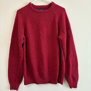 American Eagle Red Speckled Knit Sweater | Wool/Silk Blend | Size Large